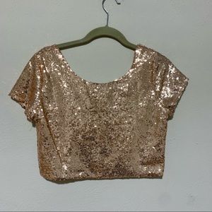 Sequined crop top